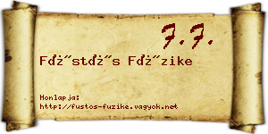Füstös Füzike névjegykártya